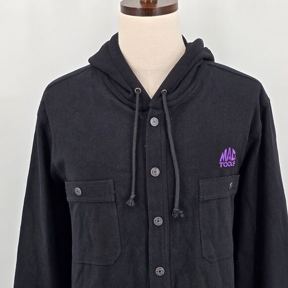 Mac Tools Flannel Lined Hooded Jacket Men's 2X Black Purple Skull - Picture 3 of 9